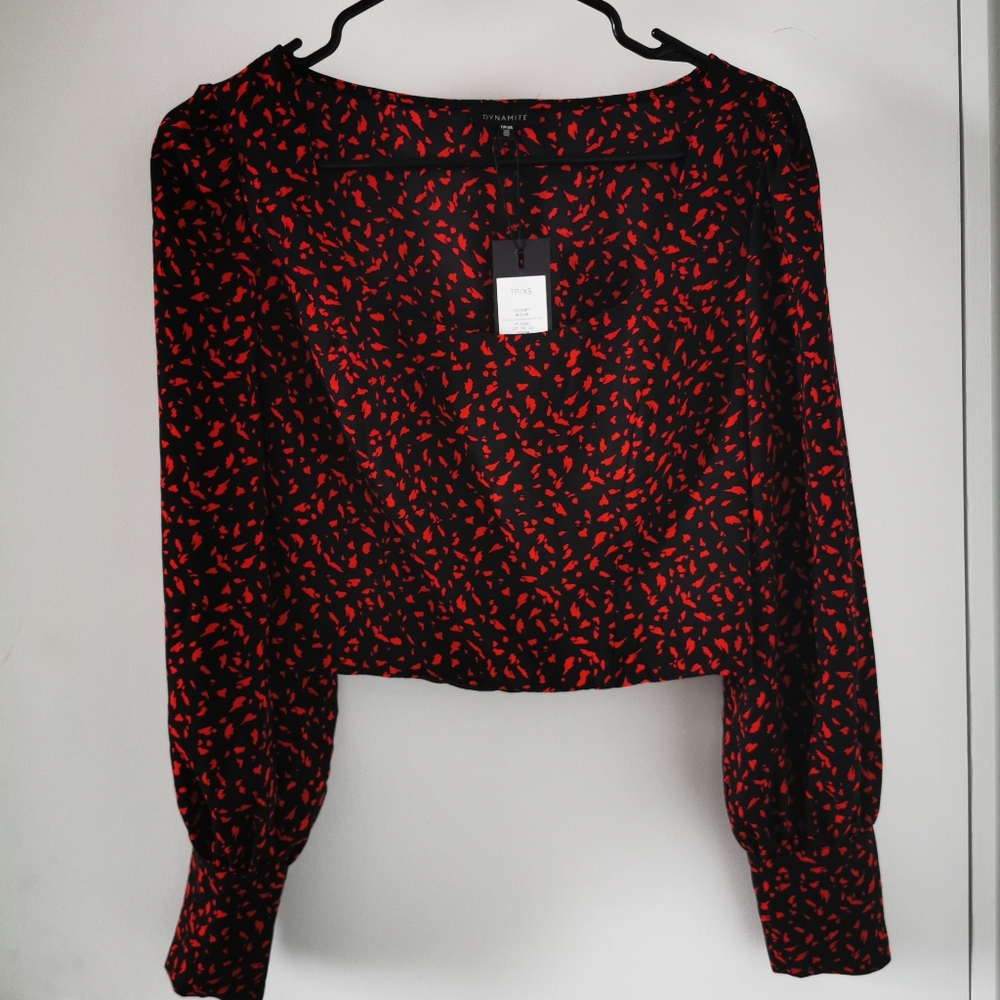 Dynamite Puff Sleeve Crop Top